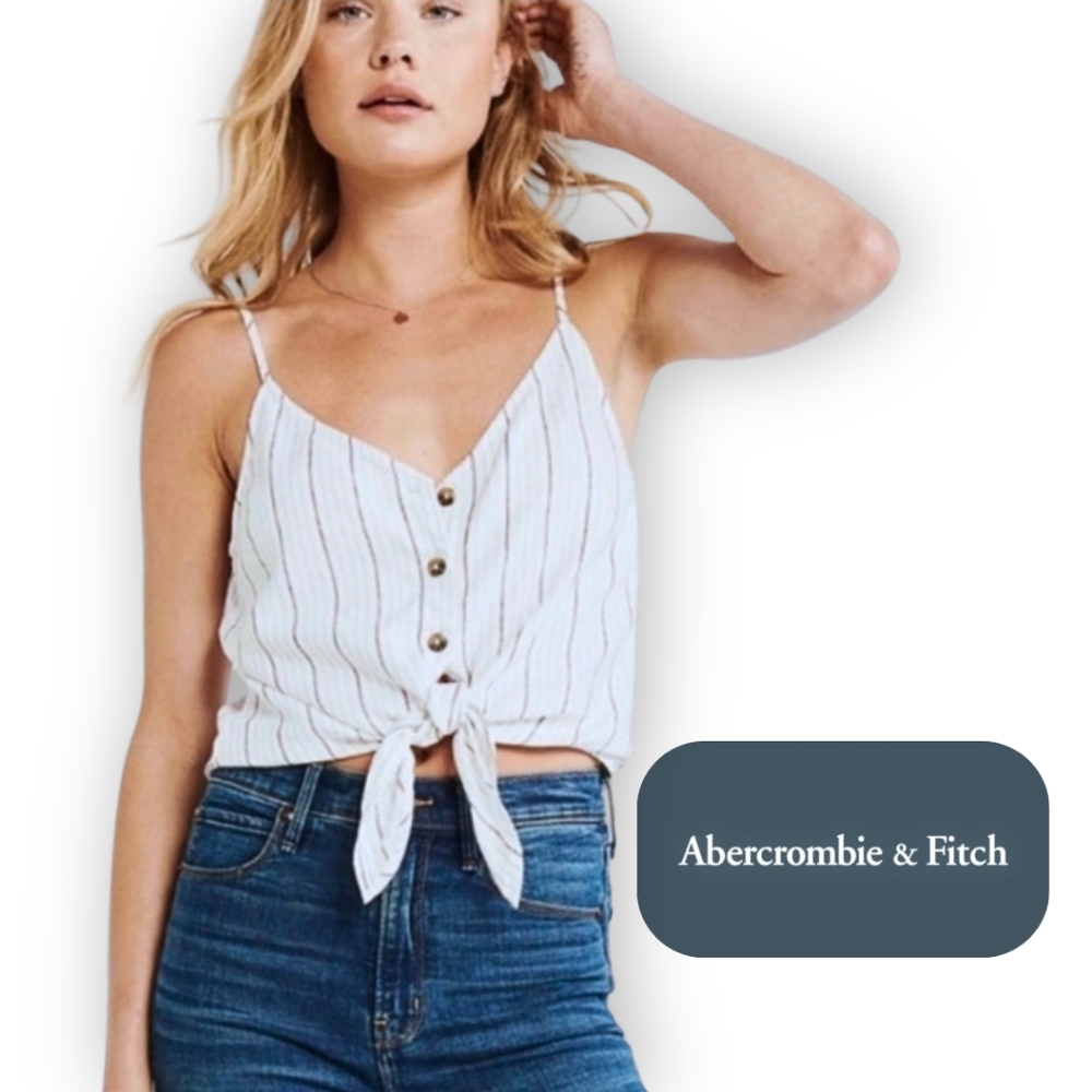 A&F Linen Blend Tie front cami